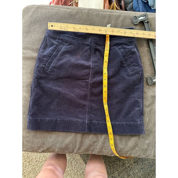 Loft Womens Corduroy‎ Navy Blue Skirt 0 mini pockets zipper cotton pencil - Picture 6 of 6
